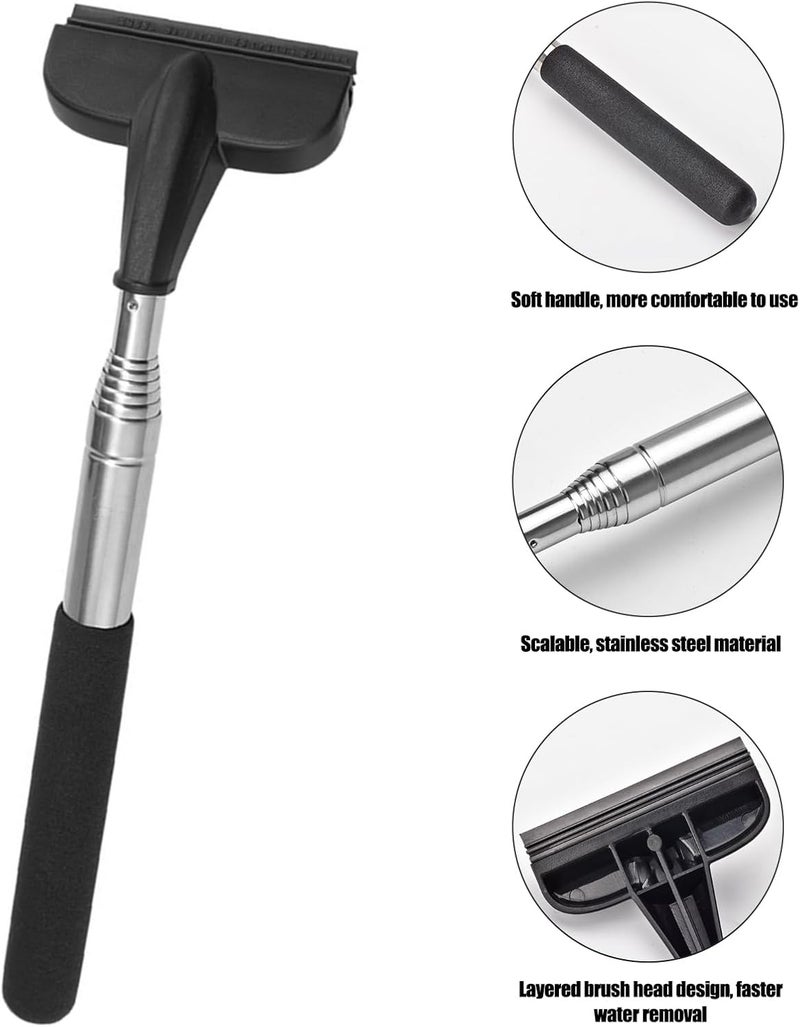CAPHONT 2Pcs Car Window Mini Squeegee, Portable Tiny Car Side Mirror Squeegee Retractable Car Windshield Wiper to 39.5 in Windshield Squeegee for Car Windows Universal Car Cleaner Tool Accessories - Image 5